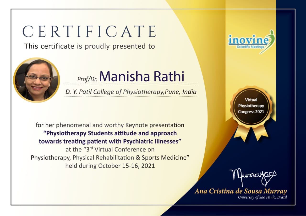 Dr. Manisha Rathi certificate