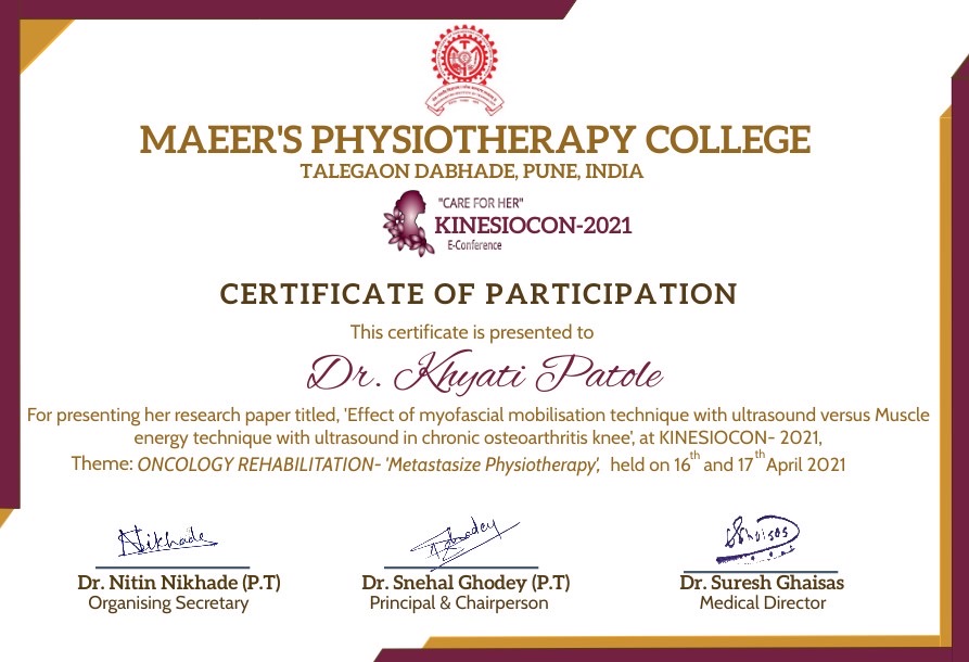Scientific Presentation Certificate